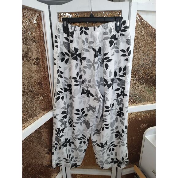 Hot Cotton Linen Cotton Blend Pants Black White Large - Picture 13 of 13